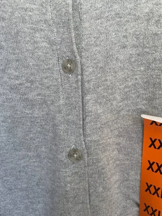 NEW GAP Womens Crewneck Cardigan Sweater NWT XXL 100% Cotton Gray - Picture 9 of 12